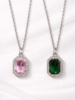 Crystal Pendant Necklace with Chain