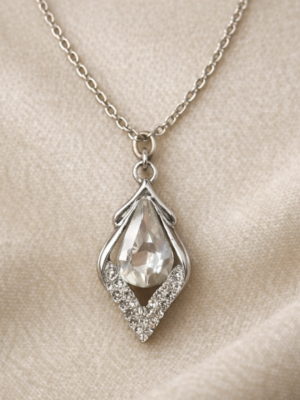 Teardrop Crystal Pendant Necklace
