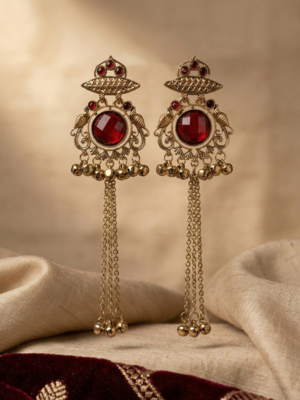 Kashmiri Heritage Ornate Jhumka Earrings