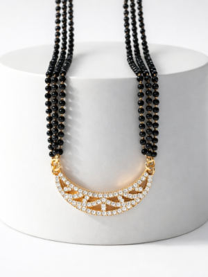 Crescent Moon Diamond Studded Mangalsutra