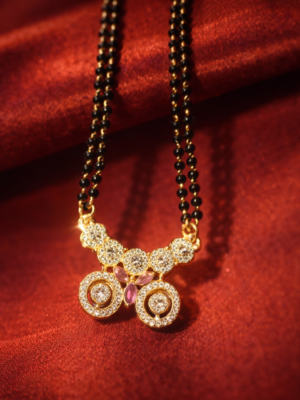 Traditional Paithani-Style Twin Disc Mangalsutra