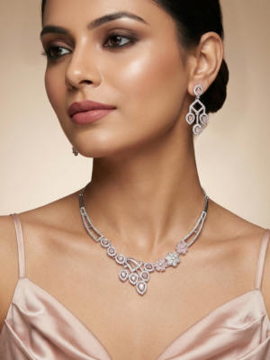 Aarika Teardrop AD Necklace Set