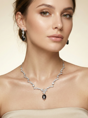 Roselle Floral Chandelier Necklace