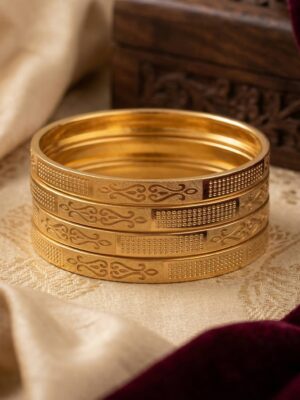 Traditional Ornate Gold-Plated Bangle