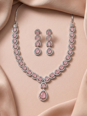 Elegant Rose Blossom Necklace Set