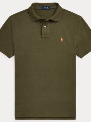 Polo RL Men's Cotton Mesh Polo Shirt - Olive Green