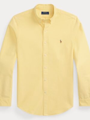 Men's Polo RL Custom Fit Oxford Shirt - Pale Yellow